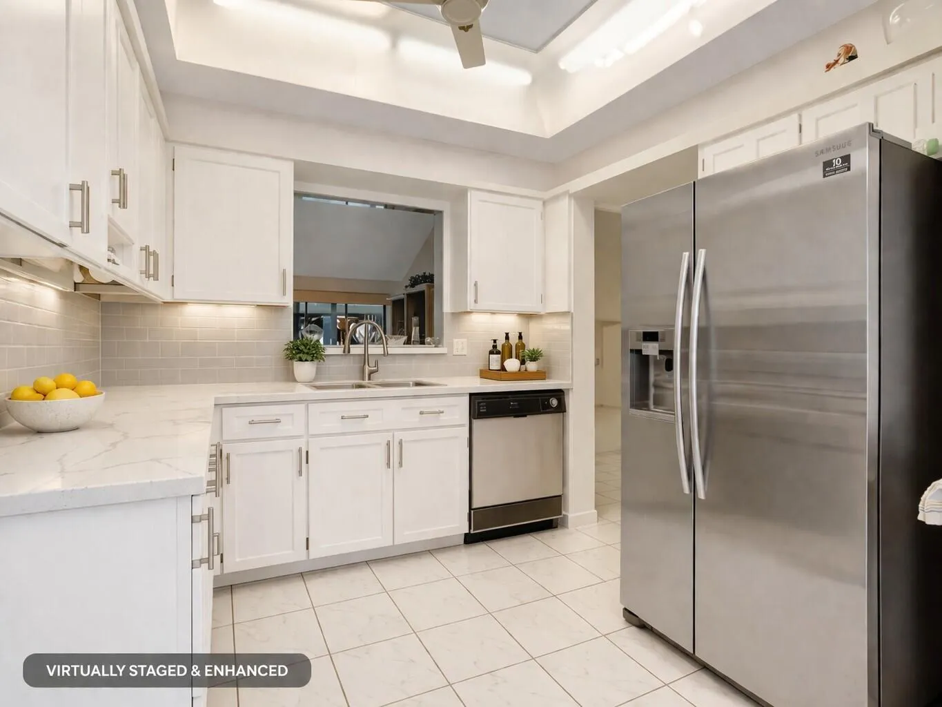 Virtually staged showcase upgraded cabinetry & contemporary style.