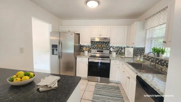 Kitchen w/digitally added accessories