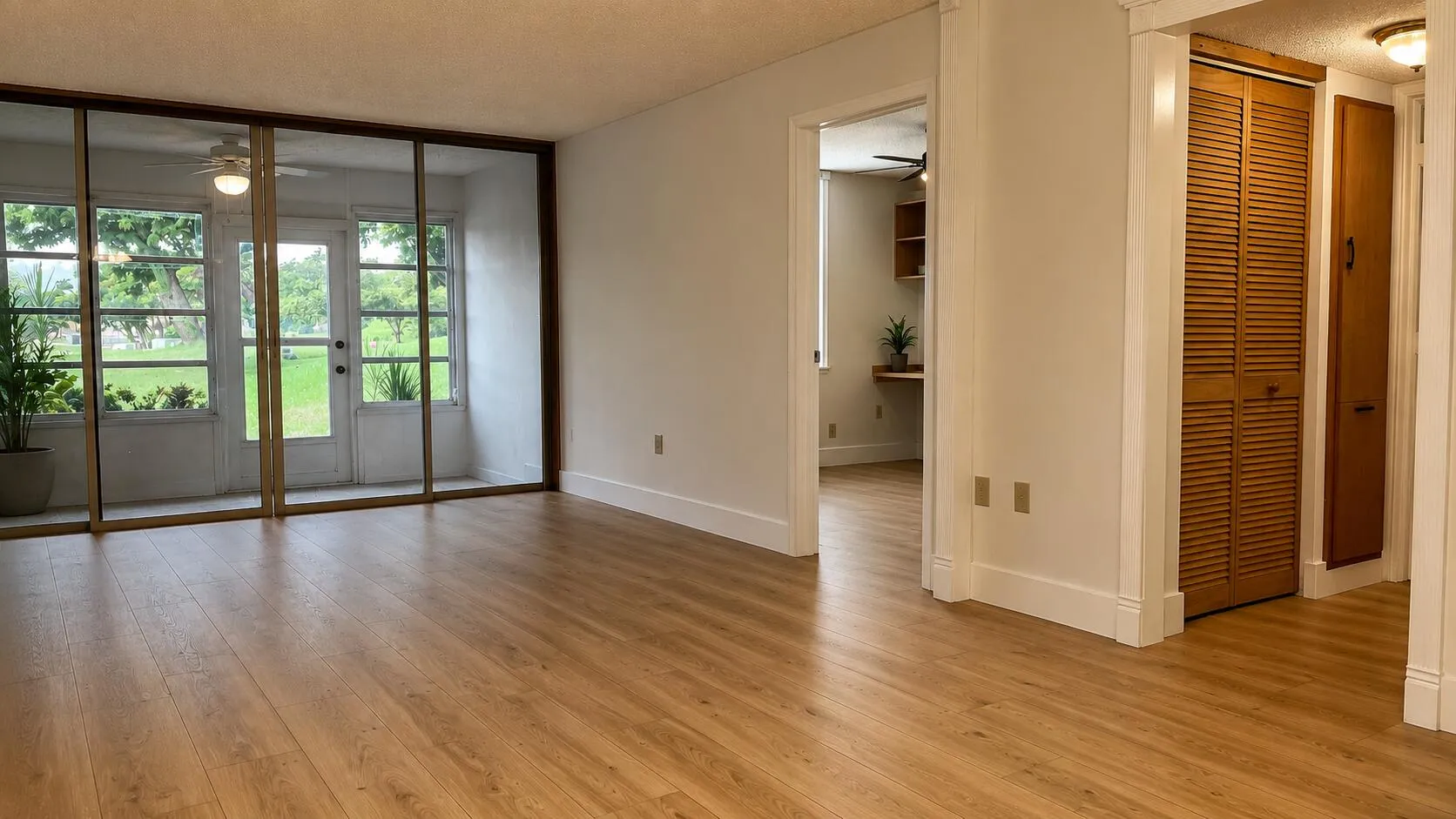 View of Enclosed Patio from Living Room