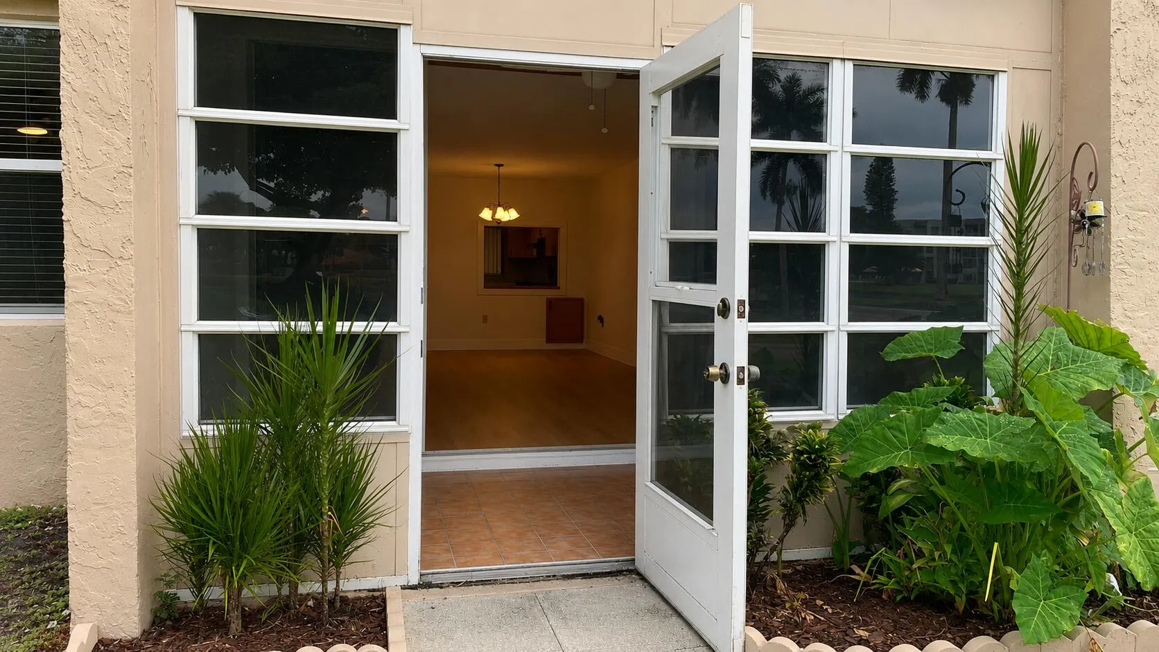 View from grounds into unit