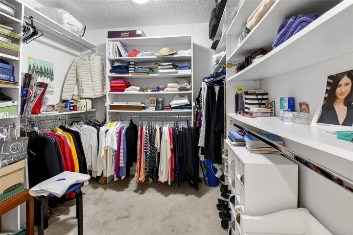 Organized walk in closet