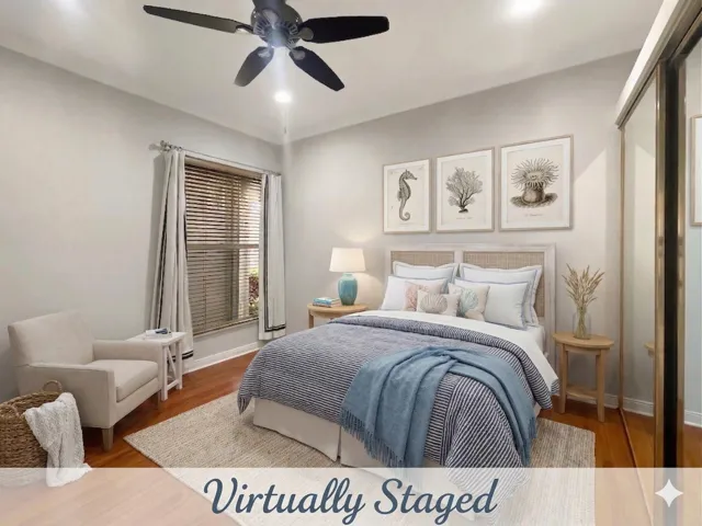 This photo has been virtually staged with AI and does not represent what the room actually is now