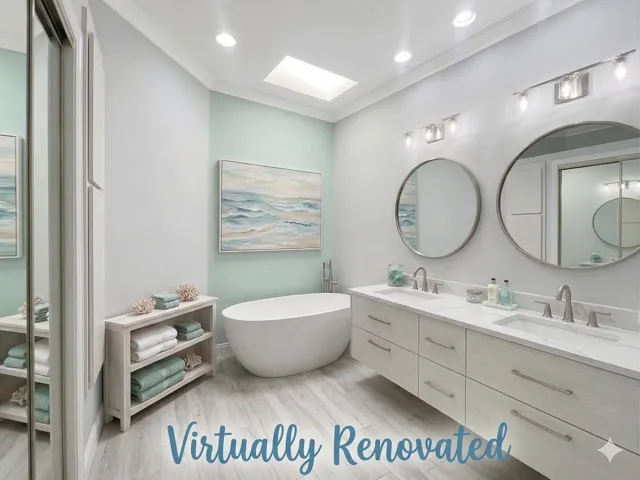 Virtually Renovated Master Bath Coastal