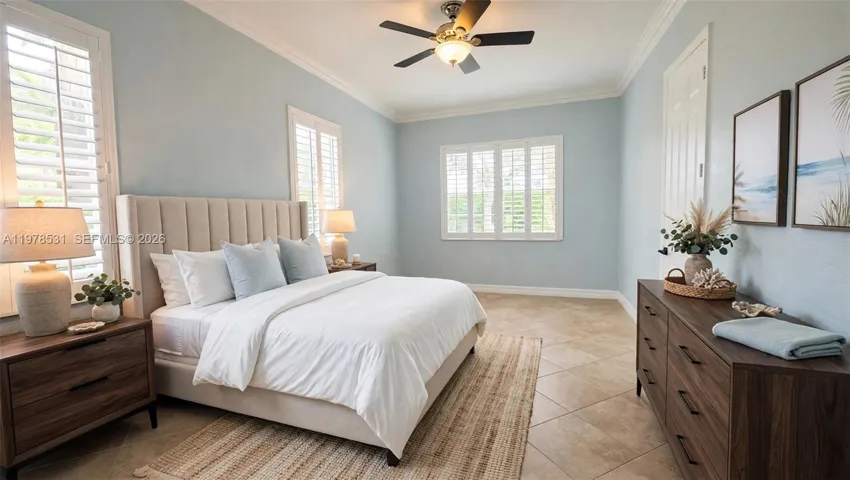 Virtually Staged Downstairs Bedroom