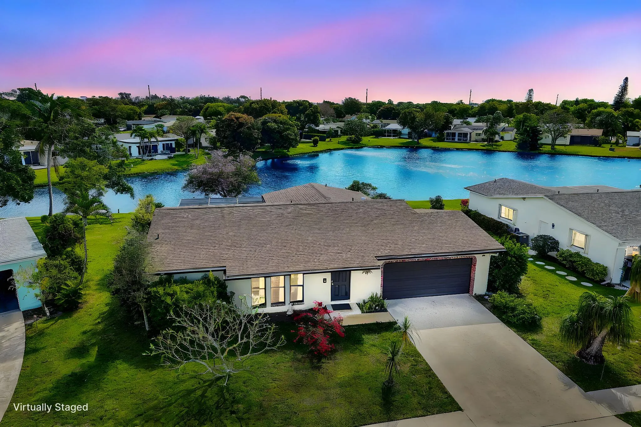 Delray Beach Lakefront Home - Twilight