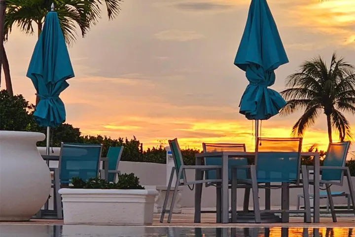 Sunset By The Pool