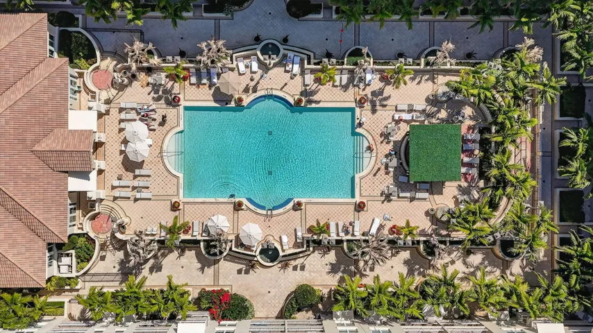 Aerial of swimming pool area