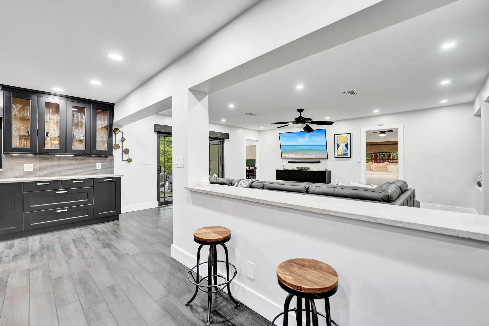 Kitchen Opening overlooking Family Room