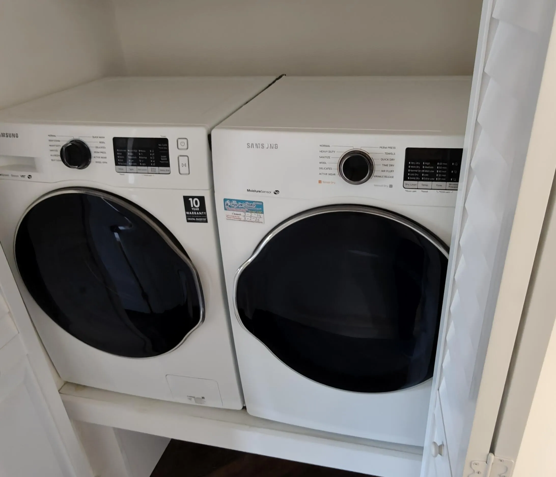 Newer side-by-side washer and dryer