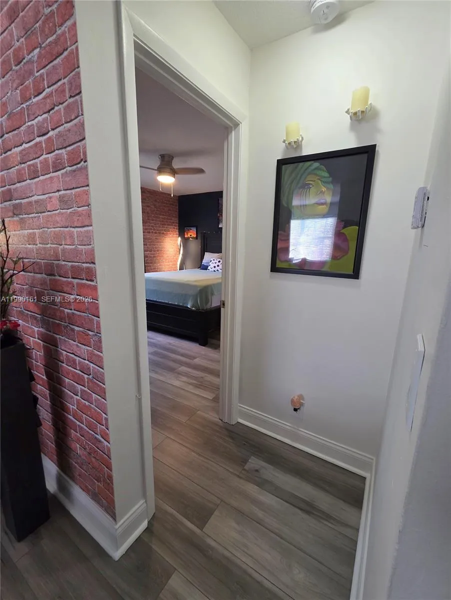 Small hallway from living room to the bedroom