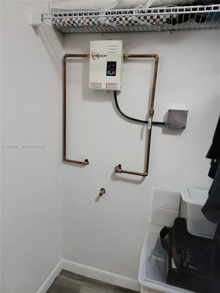 Tankless water heater inside the bedroom closet