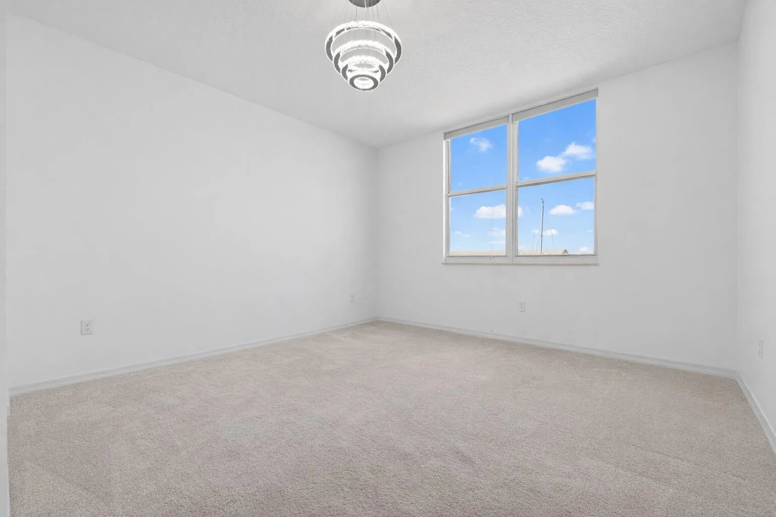 Virtually staged bedroom removed the wir