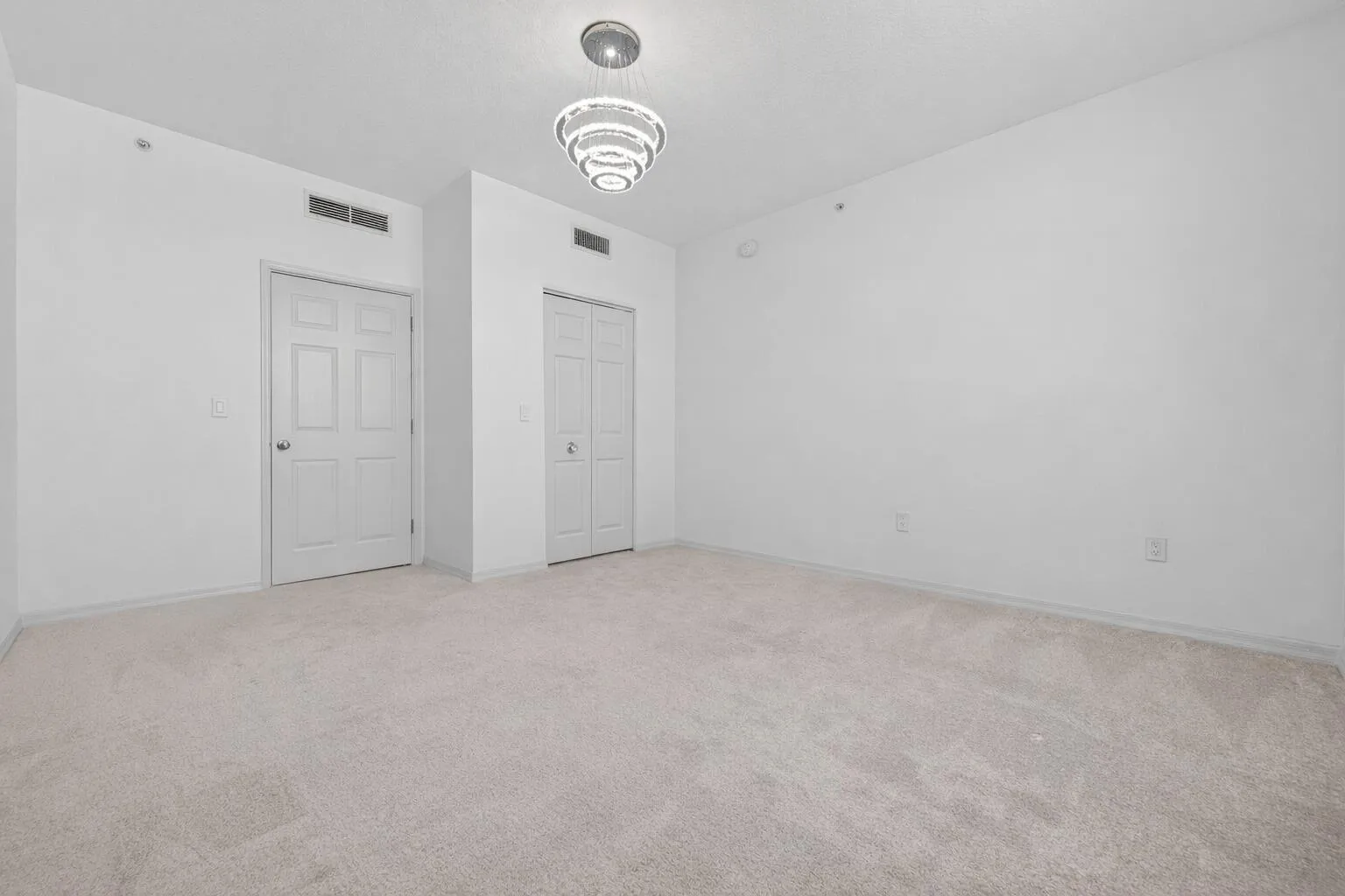 Virtually staged empty bedroom
