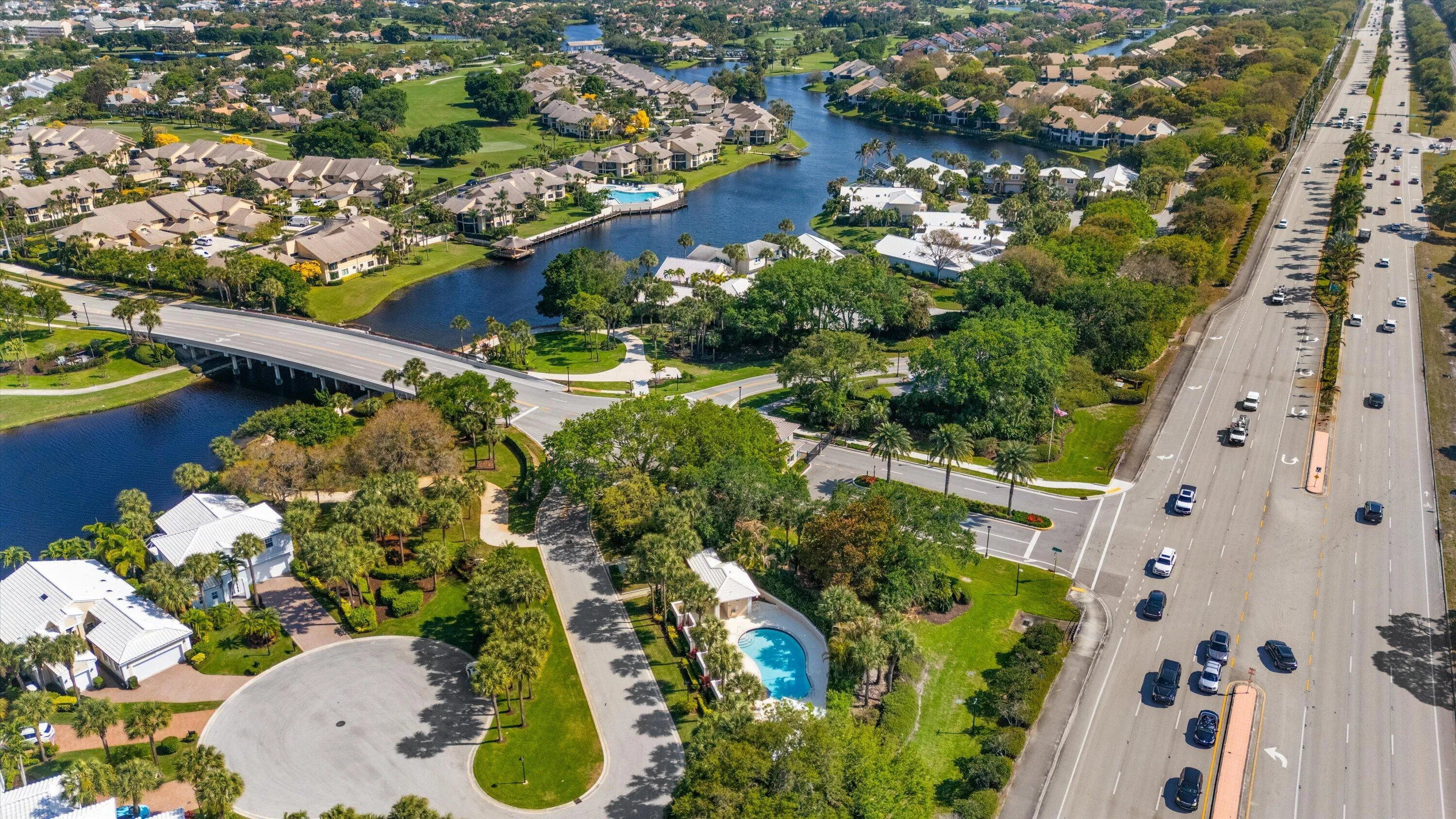 AERIAL OF BRIDGEGATE COMMUNITY POOL