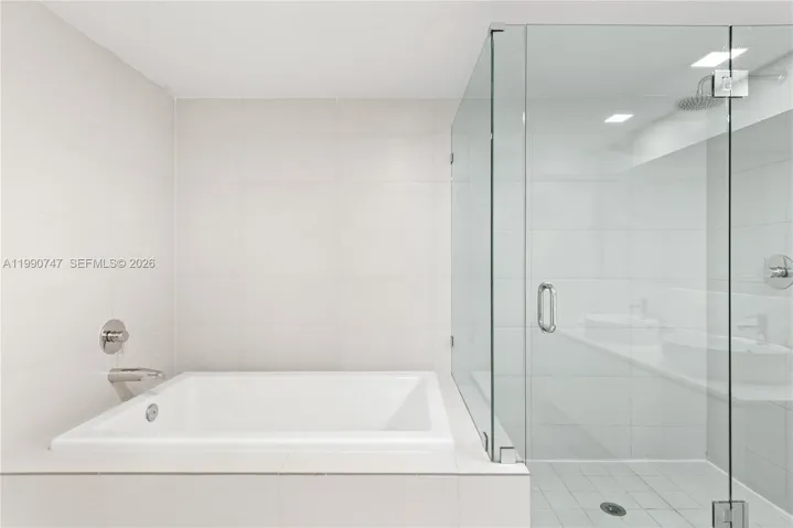 Large Shower and Bathtub