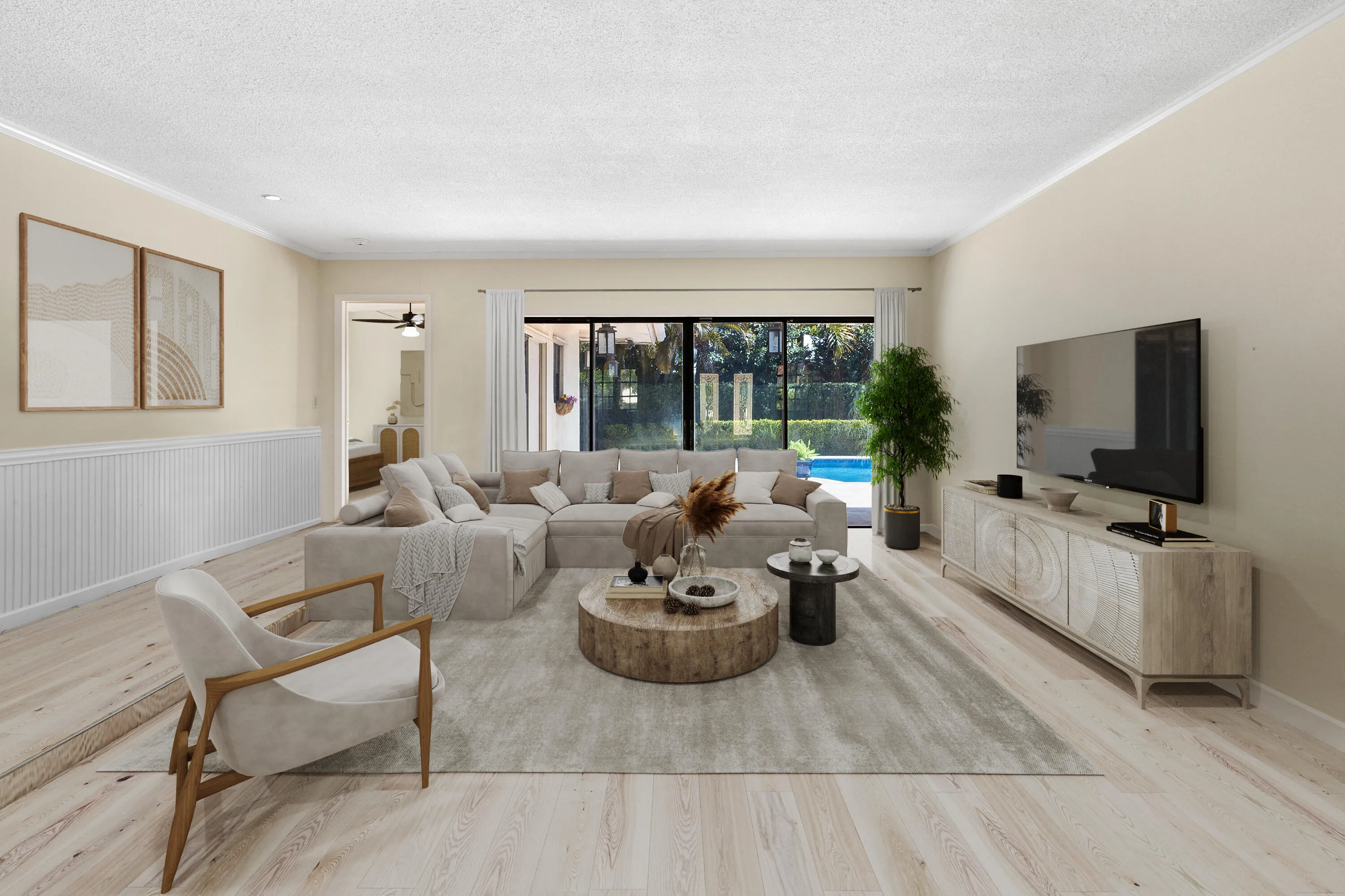 Virtually Staged Living Room