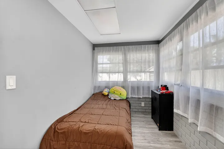 No closet but plenty of room to add one.