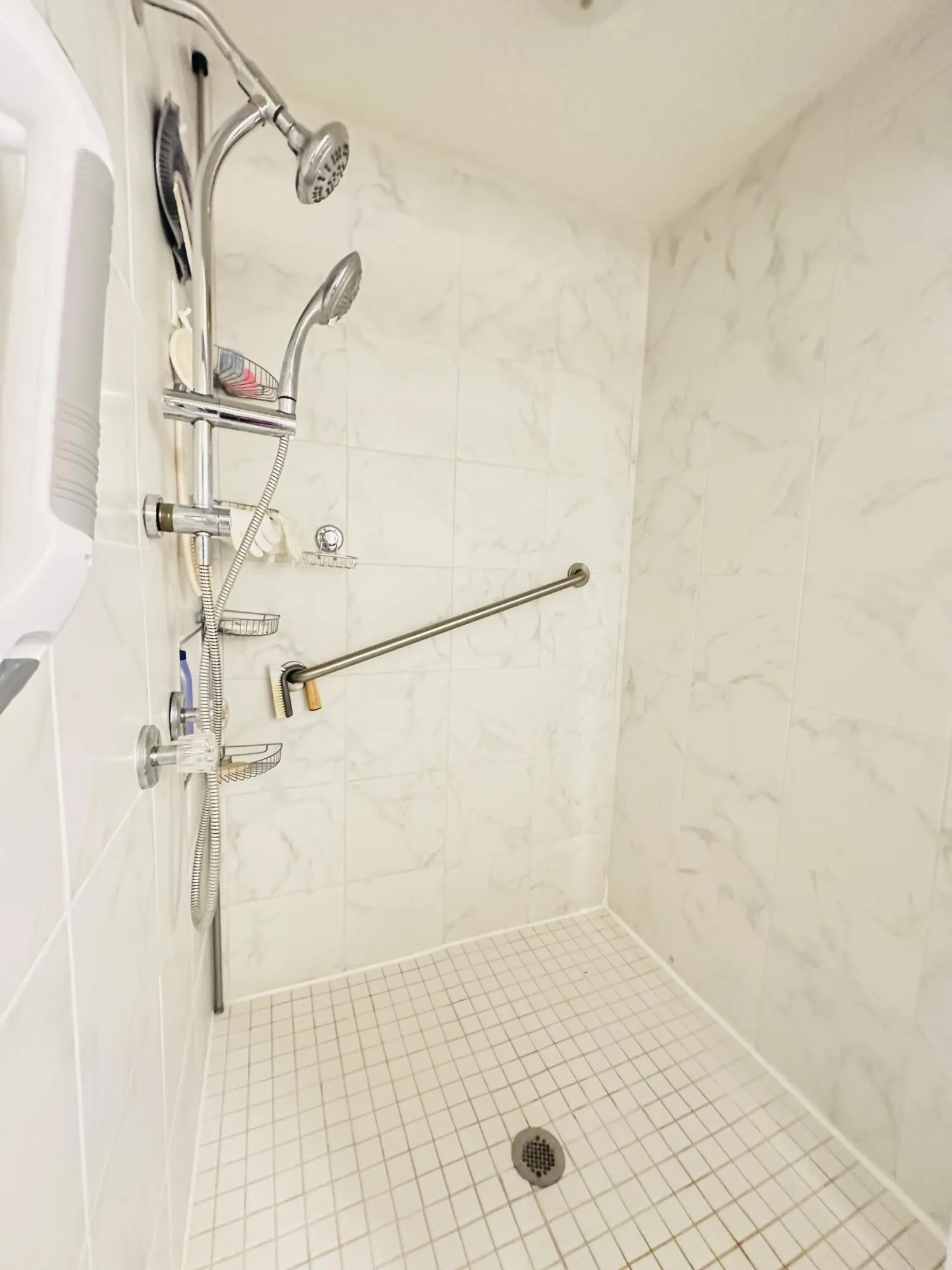 Guest 1/2 bath converted to full bath with huge shower stall