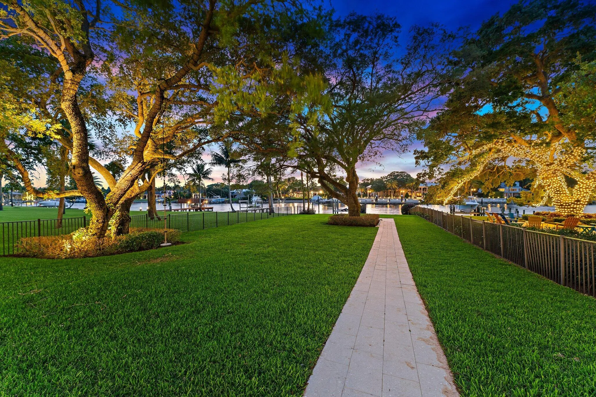 Rear Lawn and View to Dock