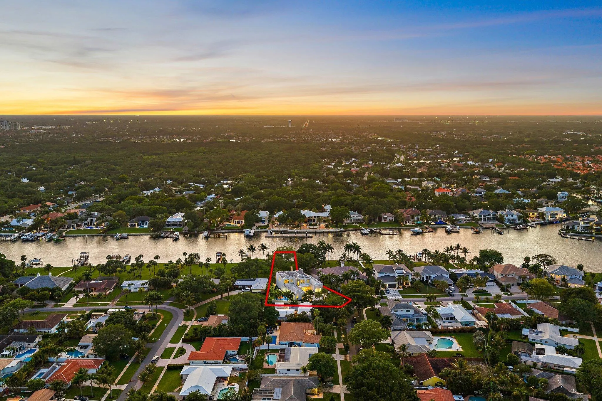 Aerial facing West