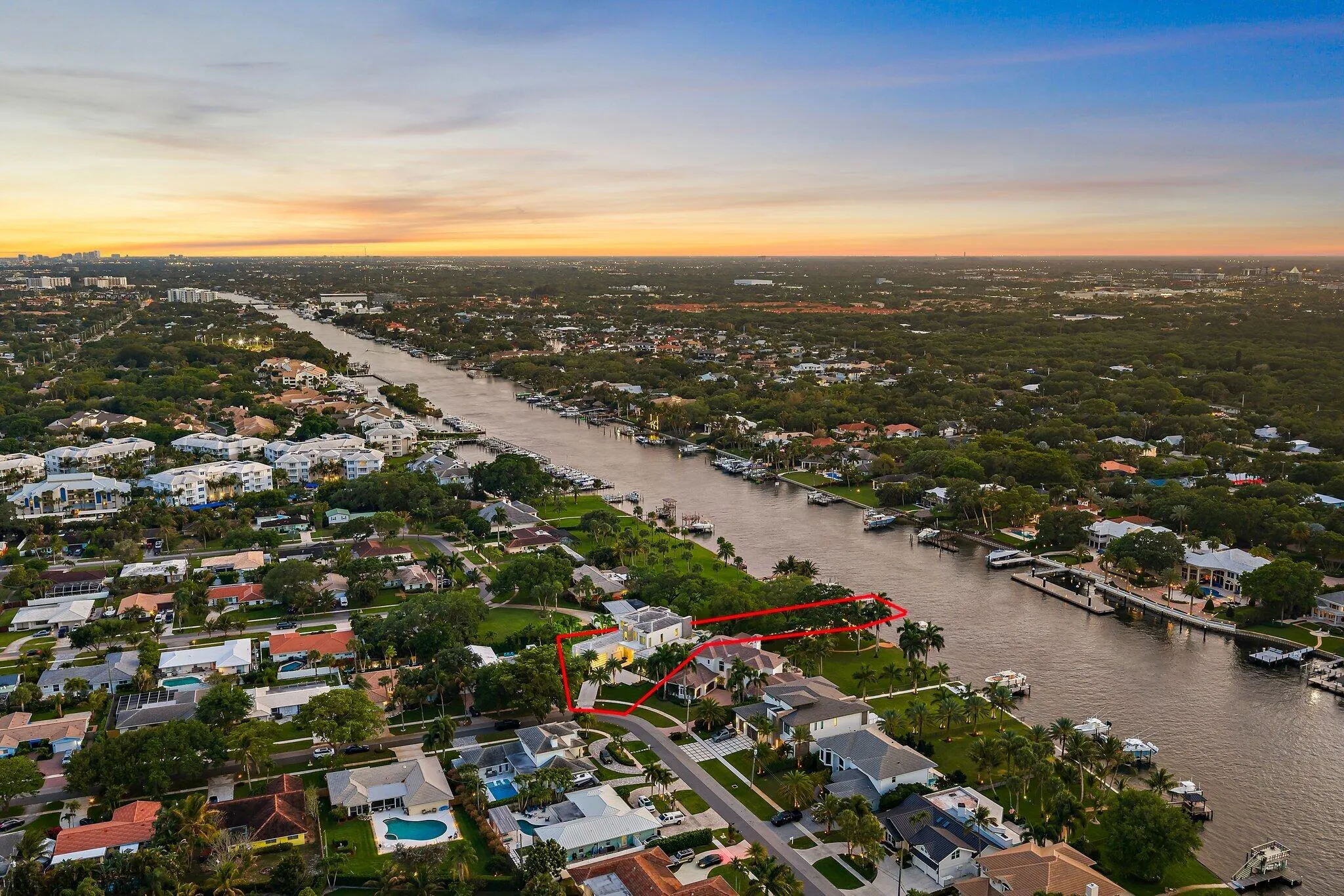 Aerial facing North