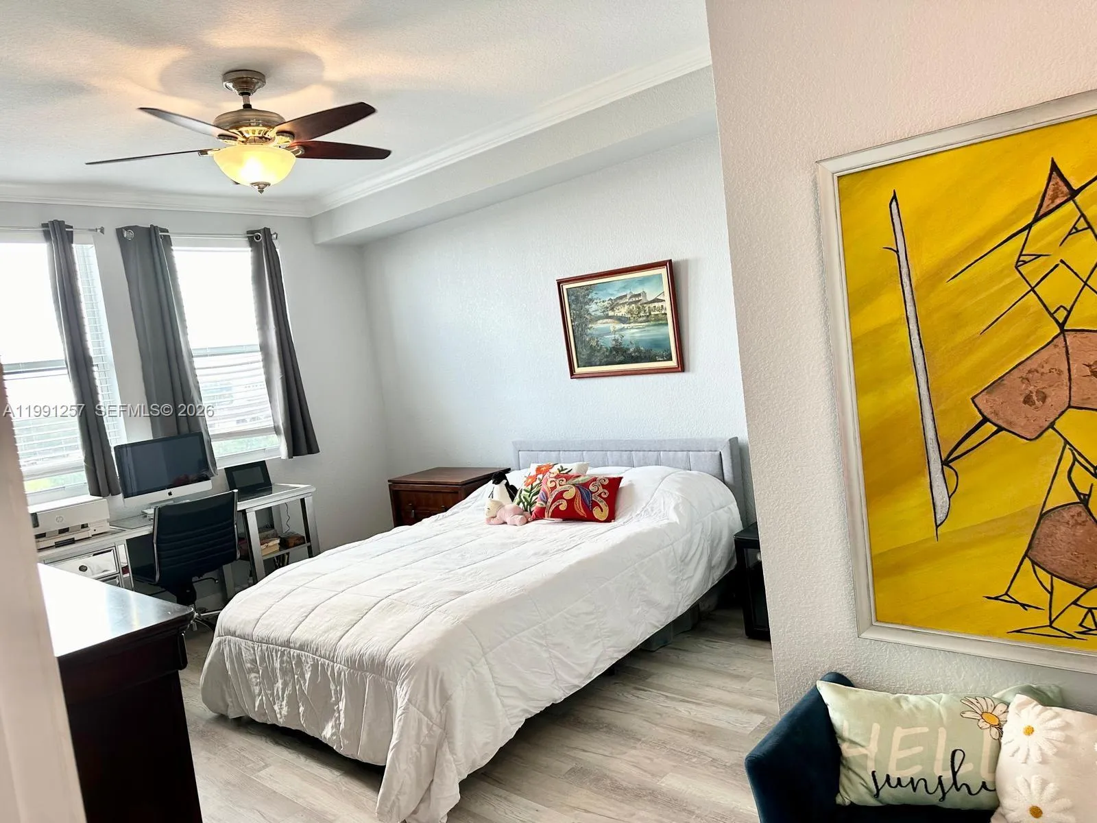 Huge master bedroom with water view & walk-in closet