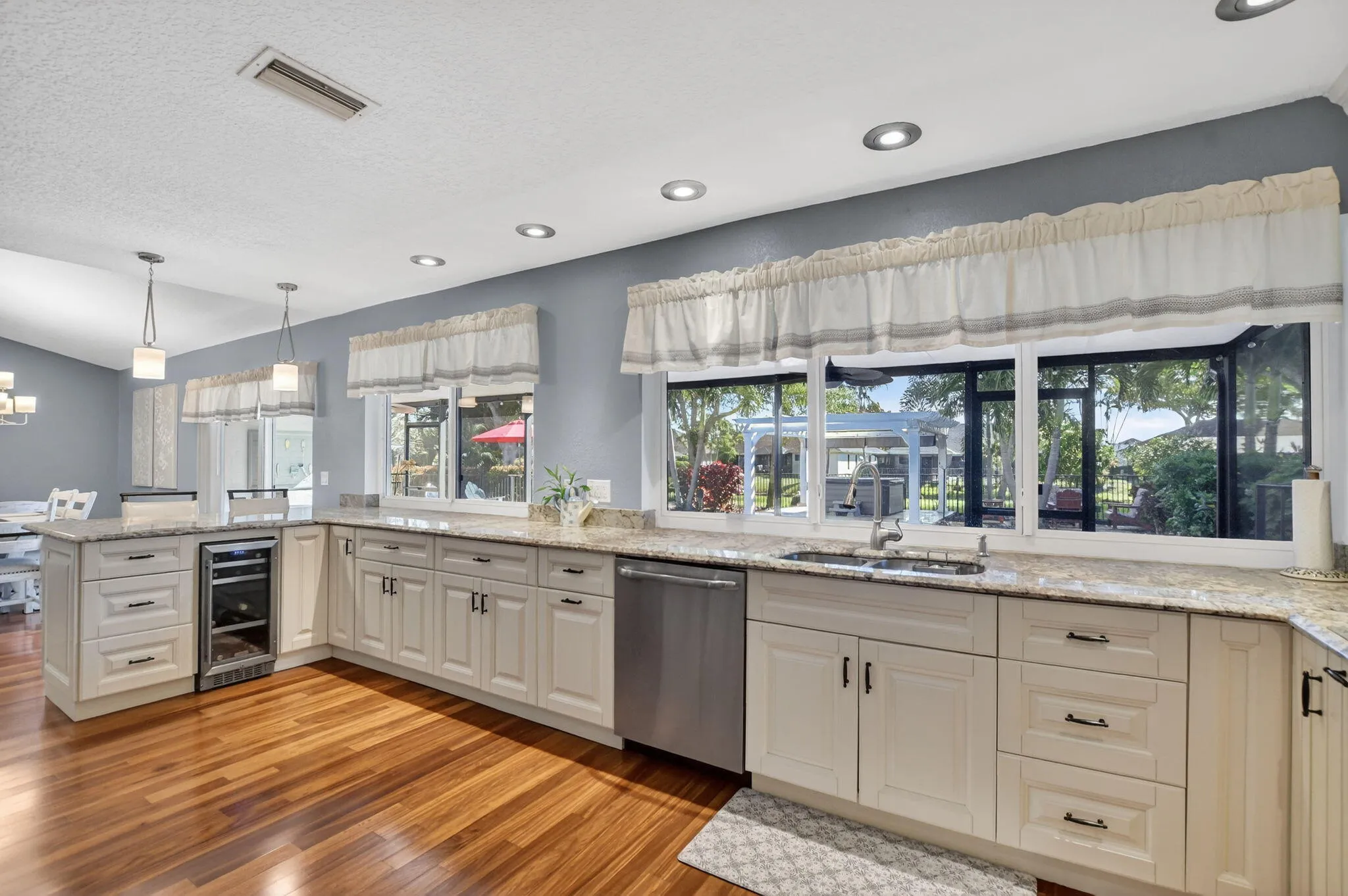 Expansive countertops, cabinets, drawers