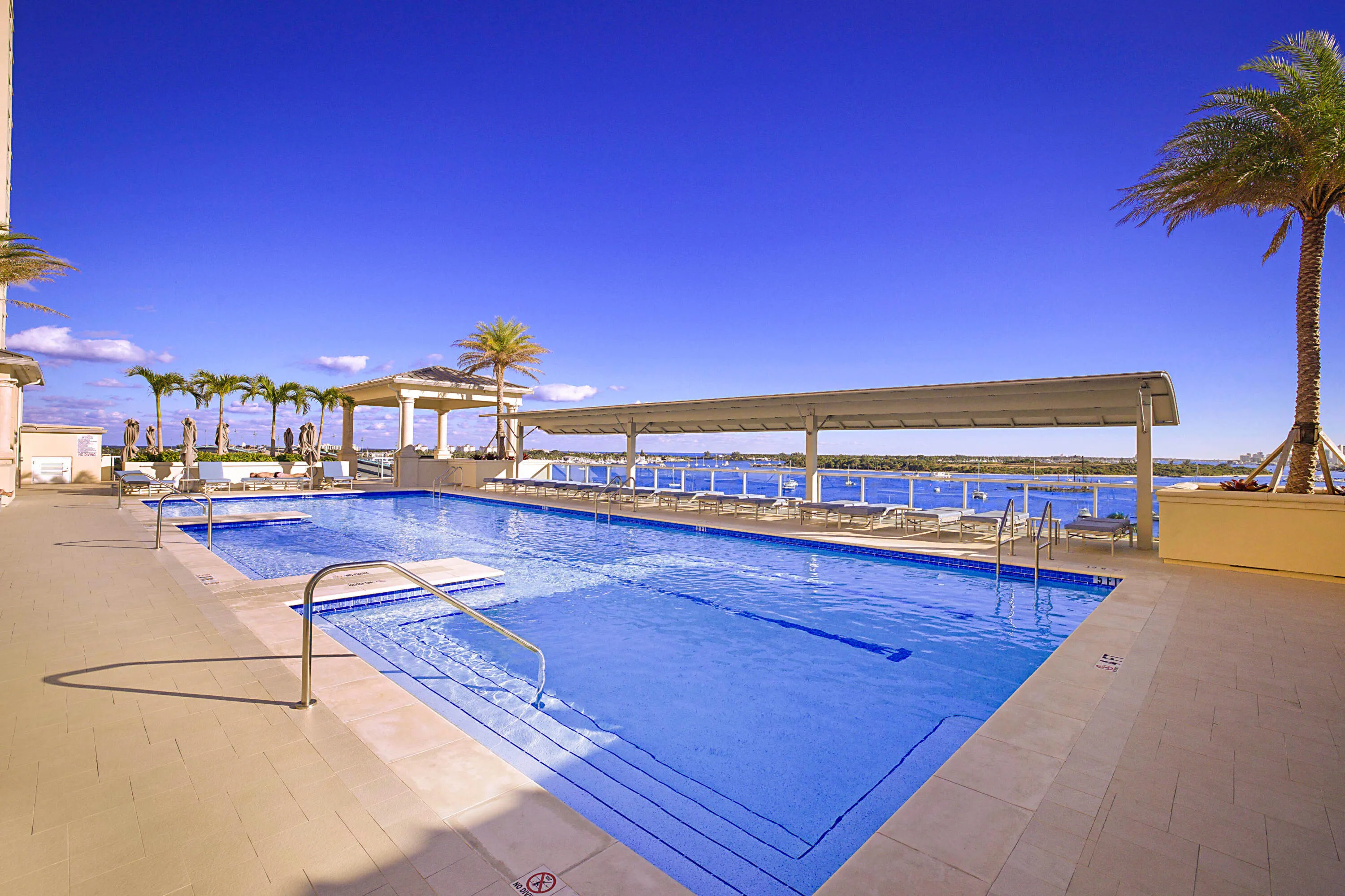 UNOBSTRUCTED WATER VIEWS FROM POOL DECK