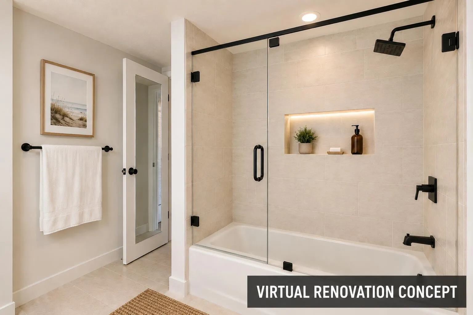 Virtual Renovation Concept Primary Bathroom