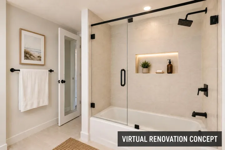 Virtual Renovation Concept Primary Bathroom
