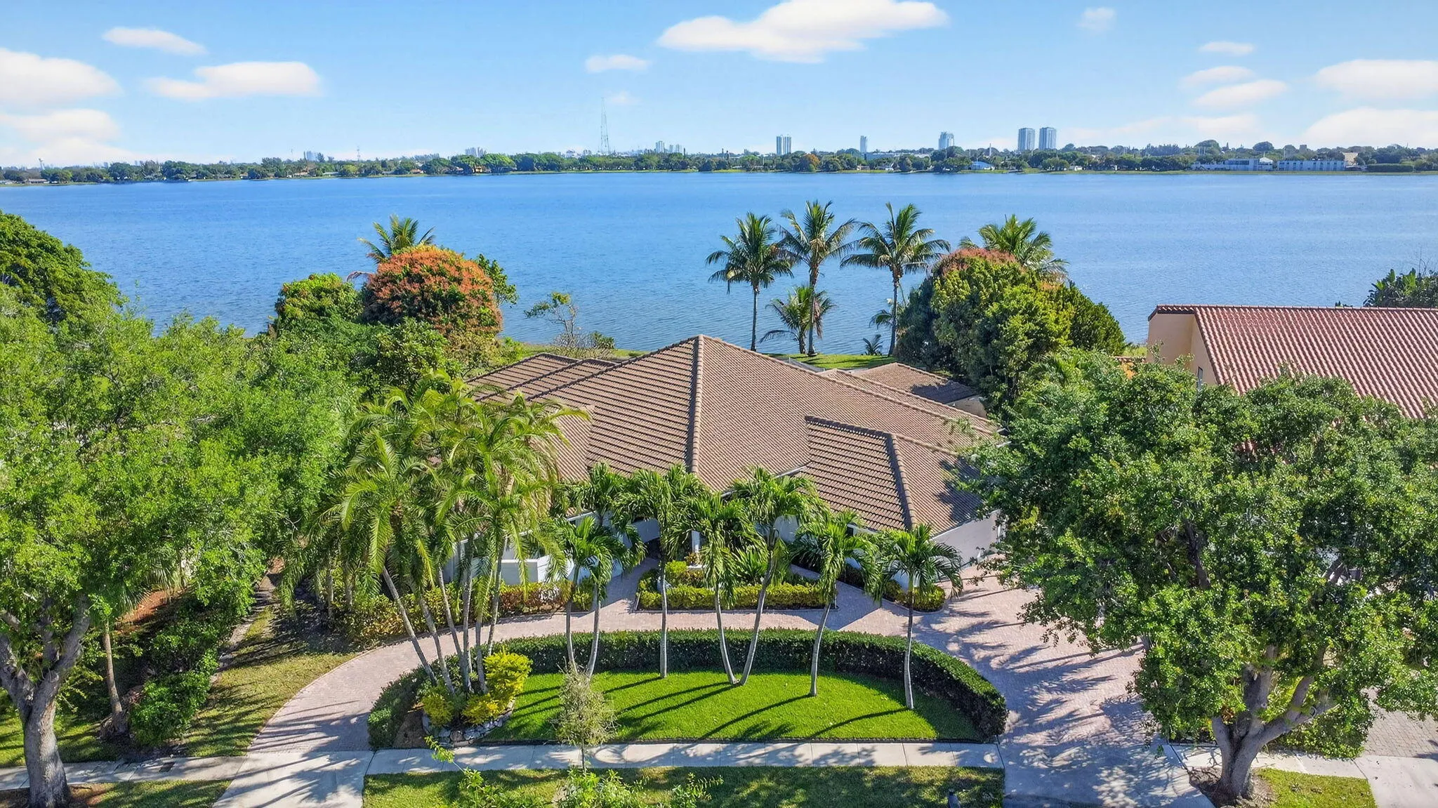 front drone with lake