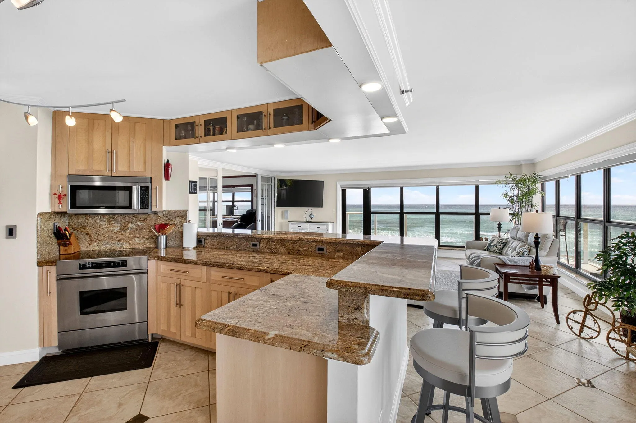 06 Open Kitchen with Direct Ocean View