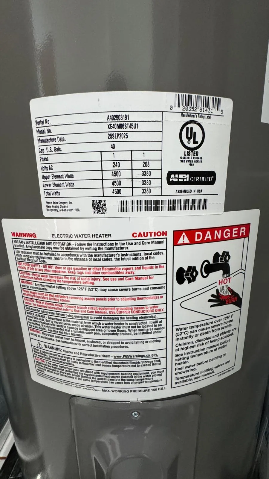 WATER HEATER 2025