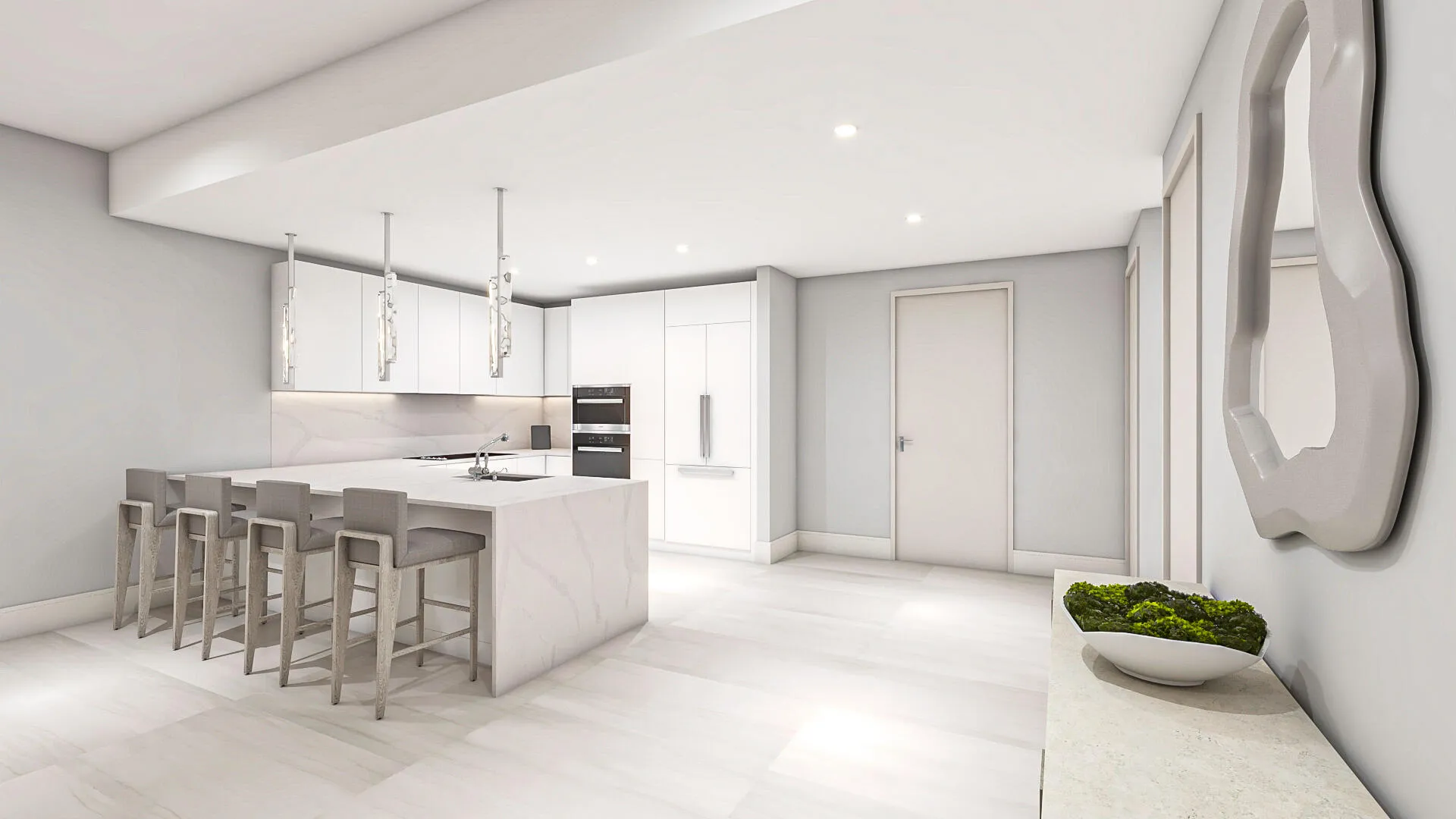 A.10 Kitchen Entry Furnished Rendering