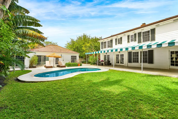 Back yard and pool