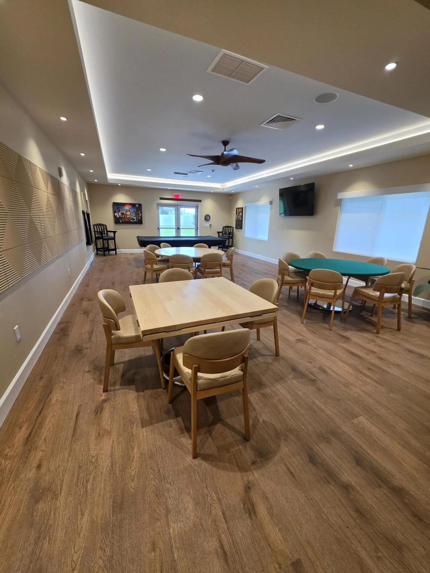 Game Room with new Card Table and Billiards Table