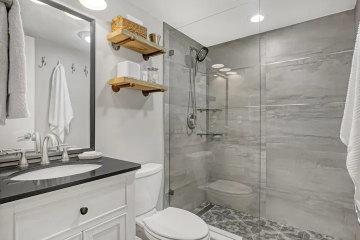 Guest bathroom , walk in shower.