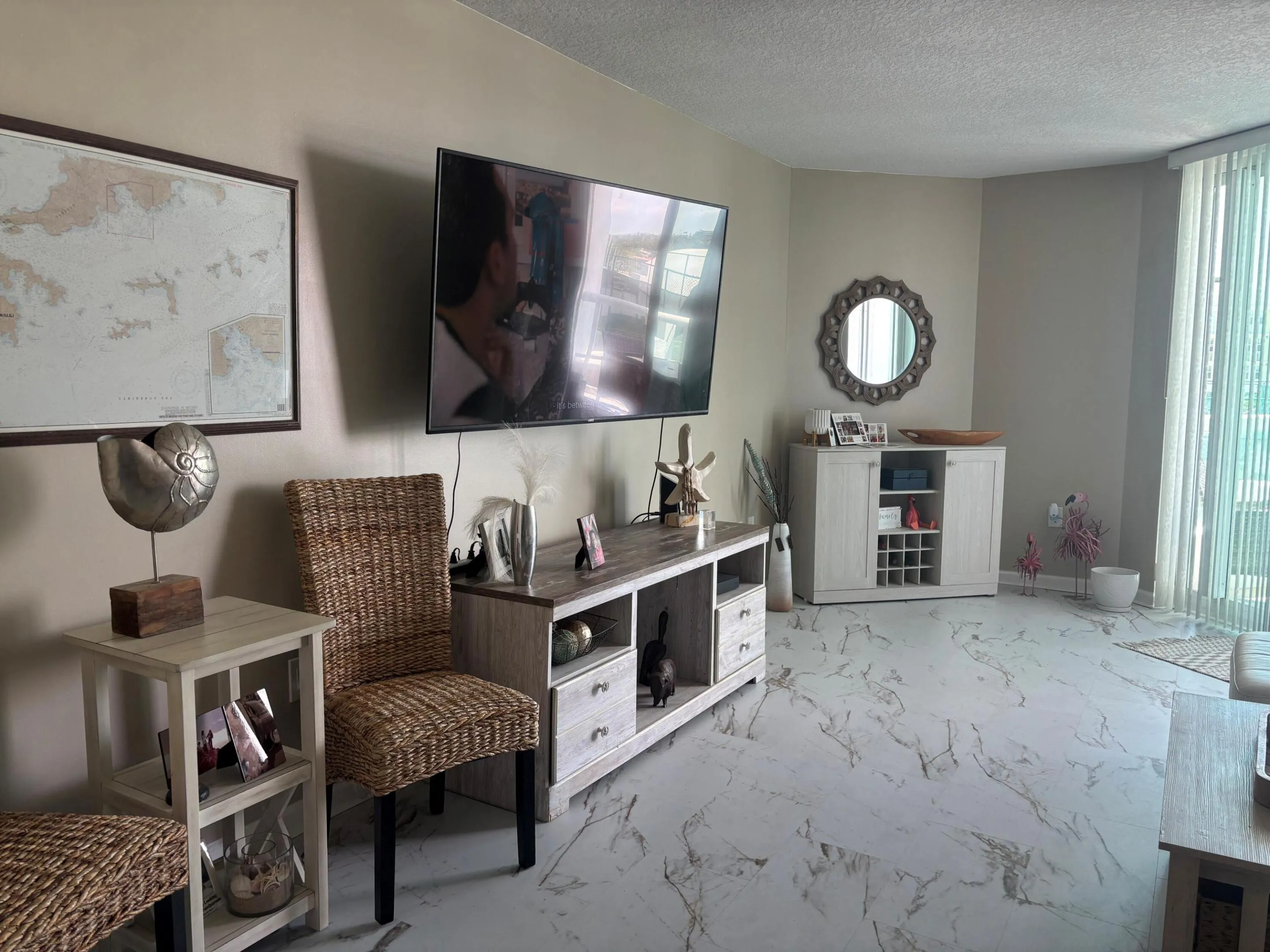 Living room with full entertainment provided