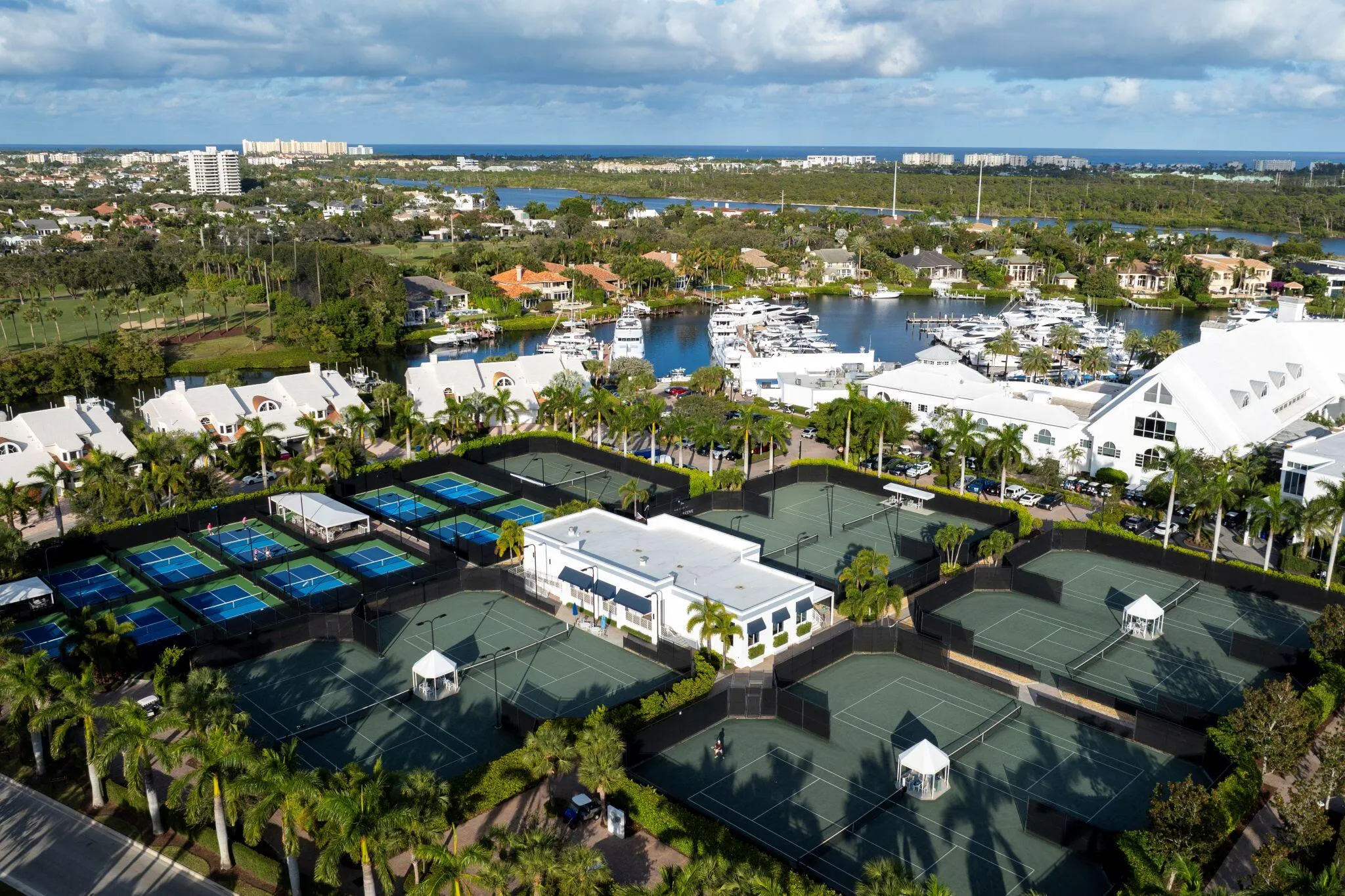 14 tennis courts and 10 pickleball
