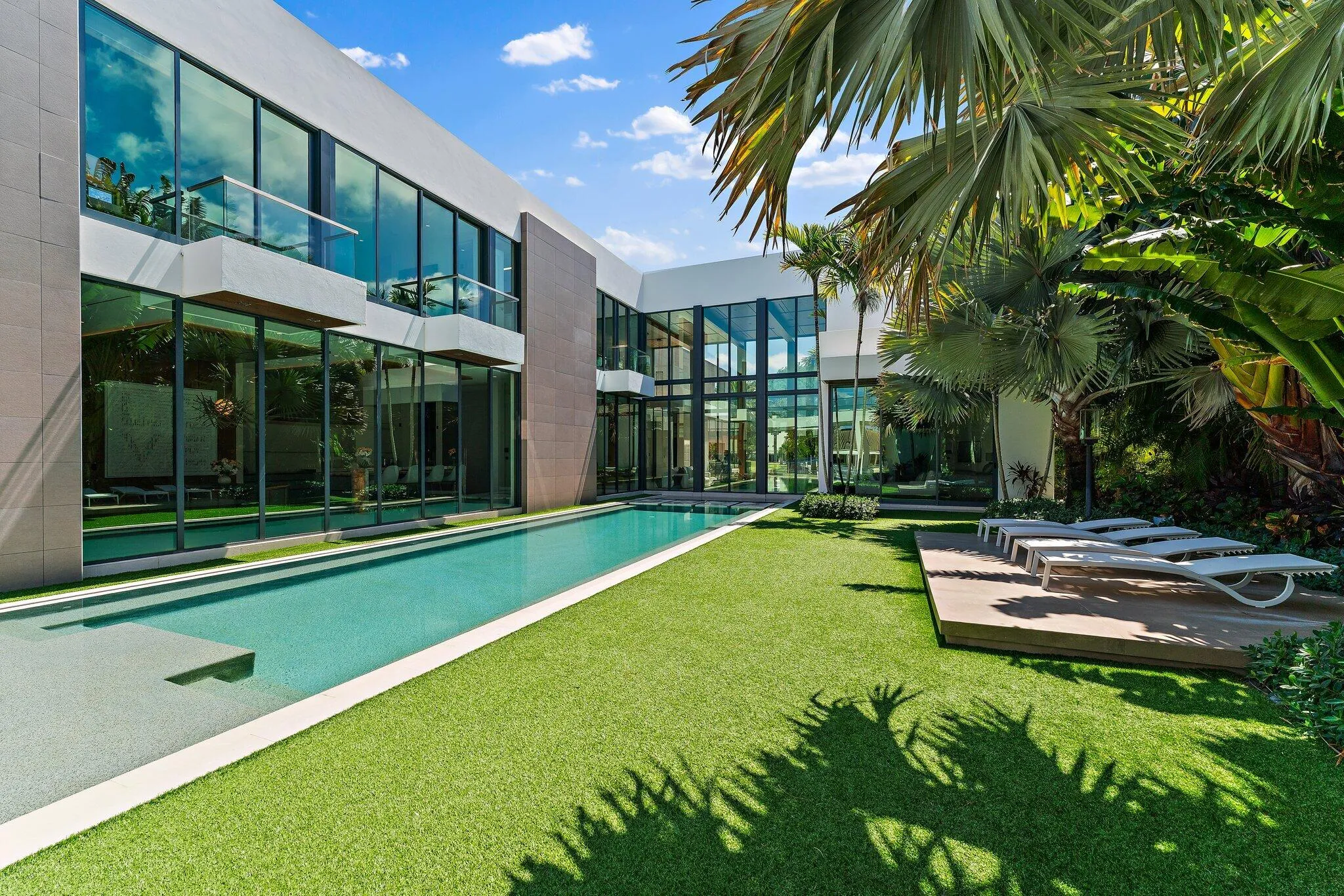 lush greenery provides a tropical oasis