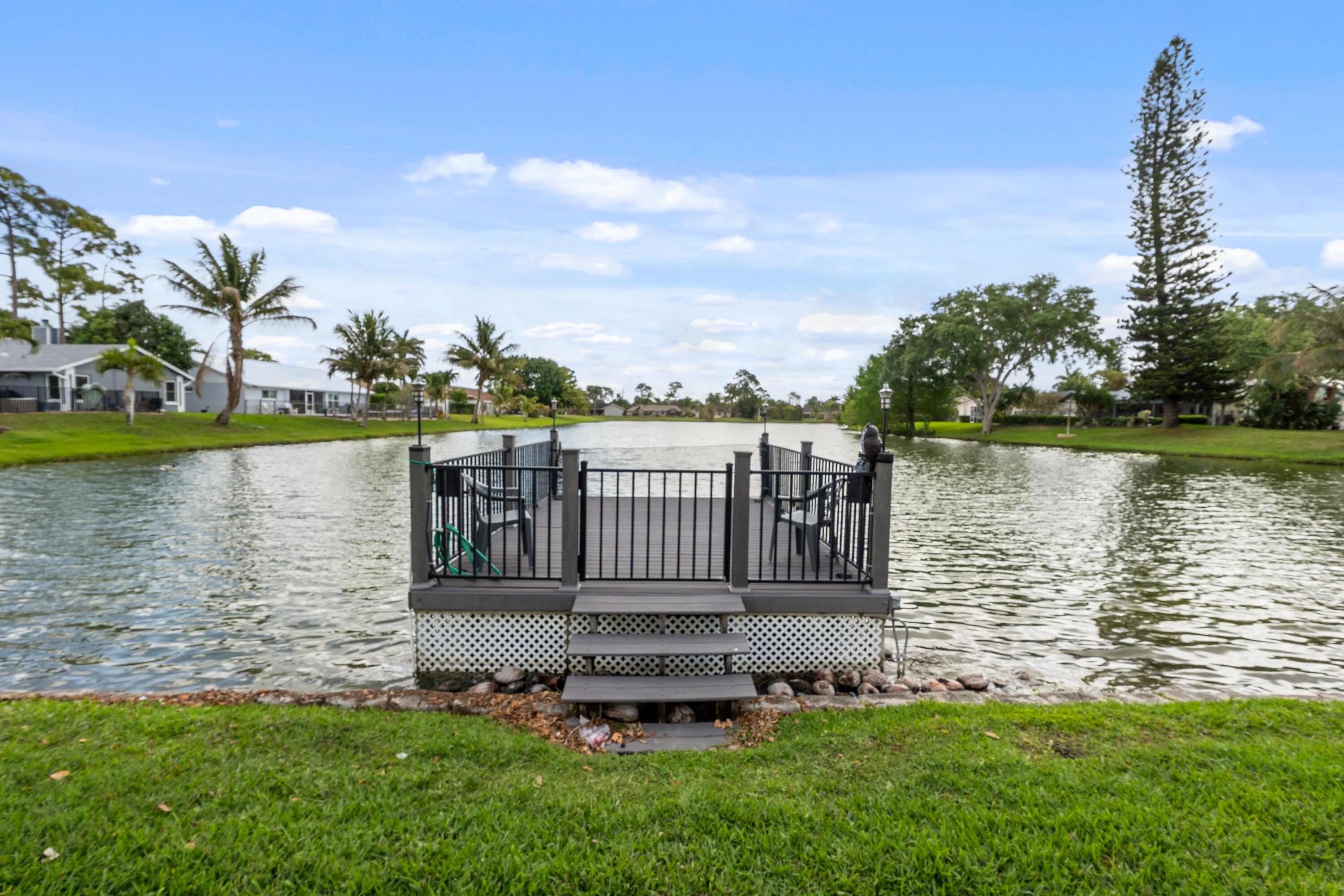 Private dock with running water and electric. Made with TREX weather proof material.