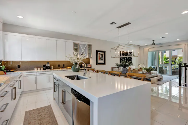 Waterfall counter top island