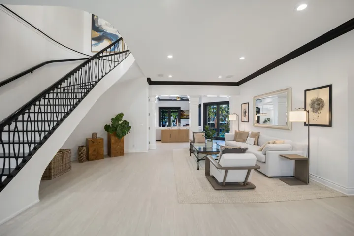 Open Living Room w/ fireplace!