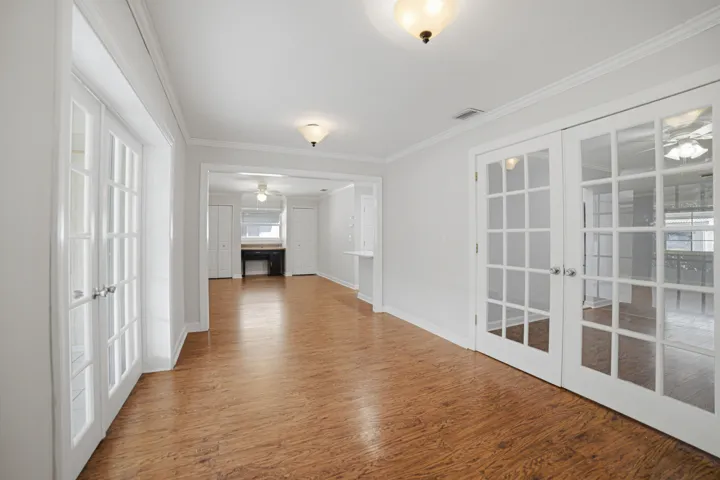 Notice the elegant French Doors