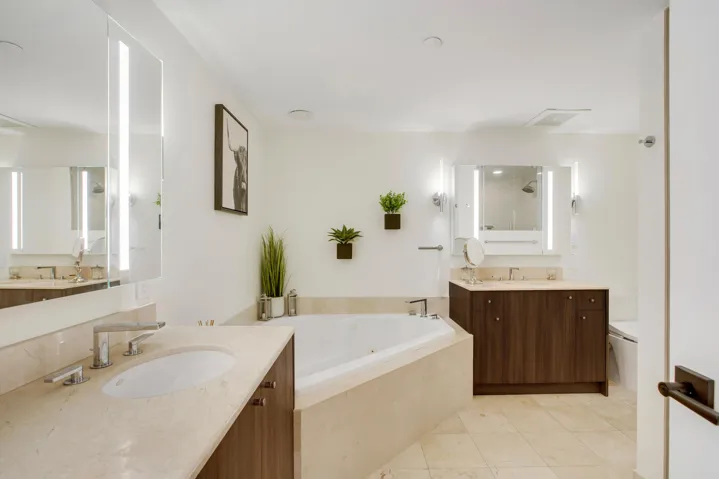 Master Bath is well lit and well appointed