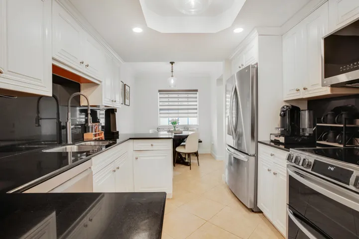 a chef's kitchen with abundant counter space