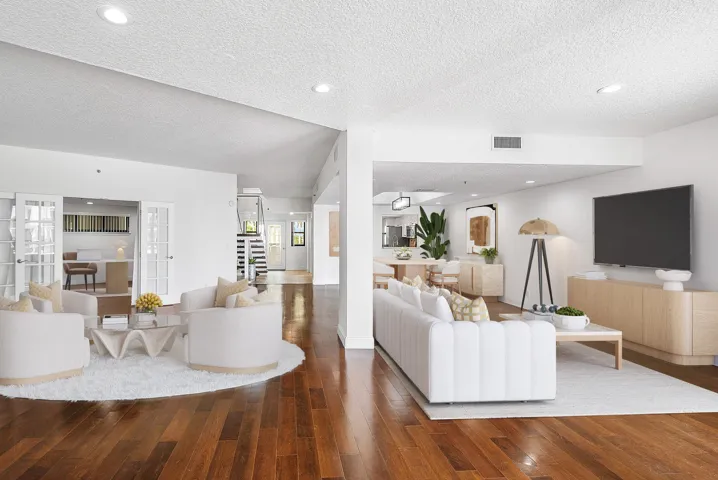 Virtually staged living areas