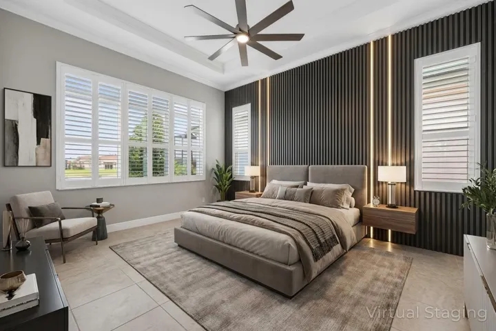 PRIMARY BEDROOM VIRTUALLY STAGED