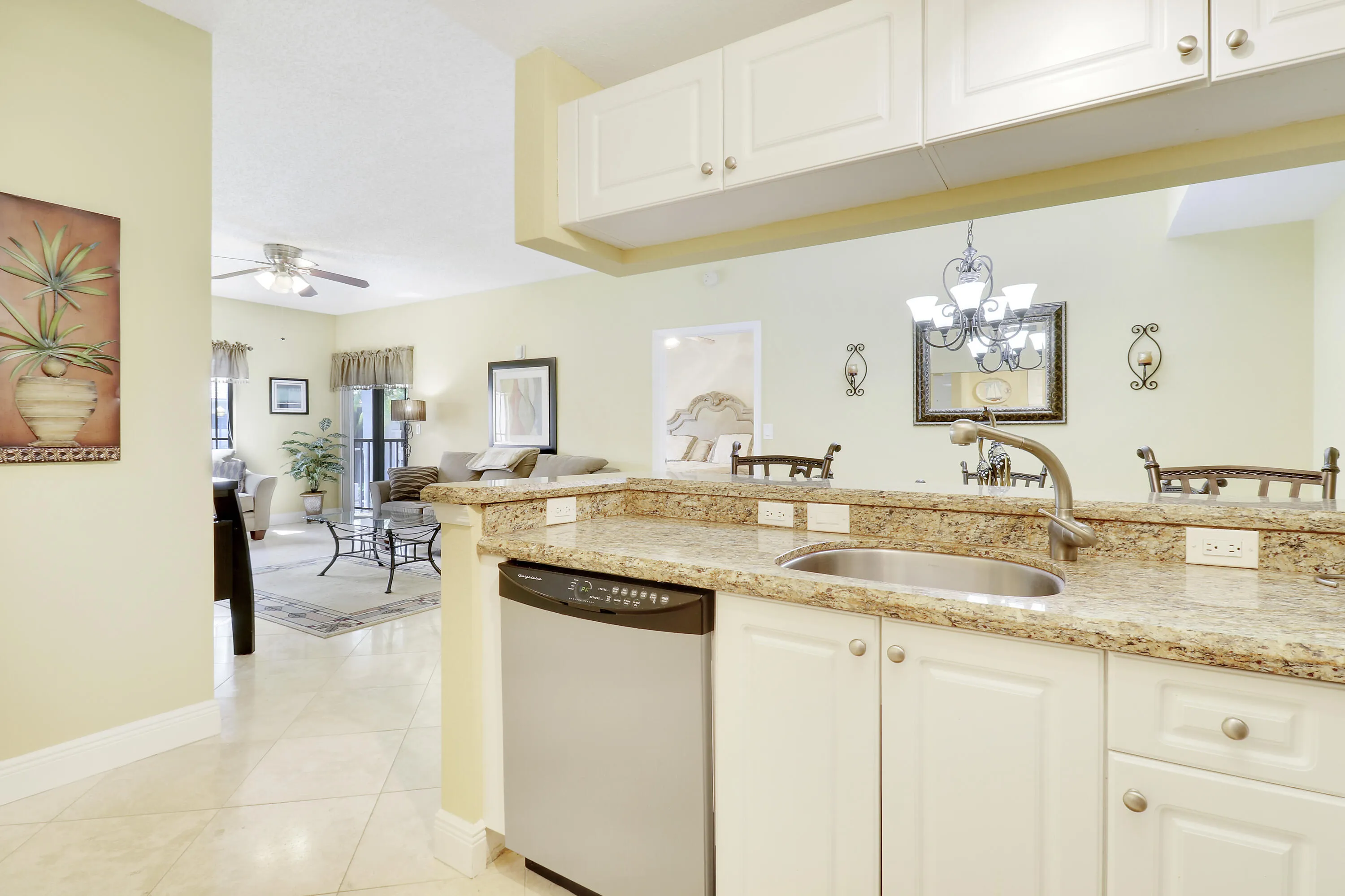 Kitchen View of Living/Dining