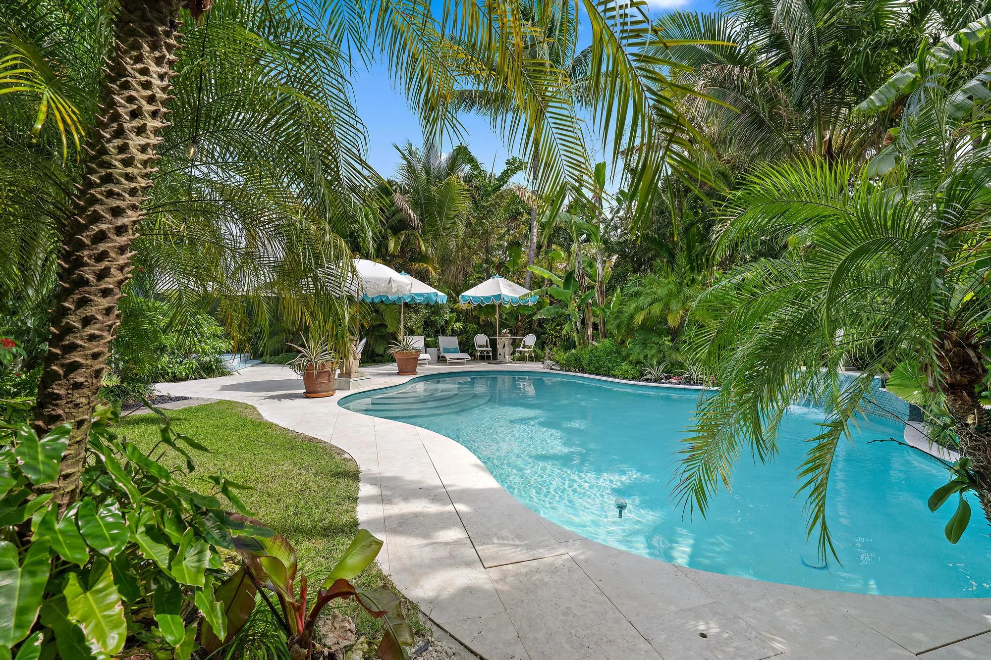 Lush pool retreat